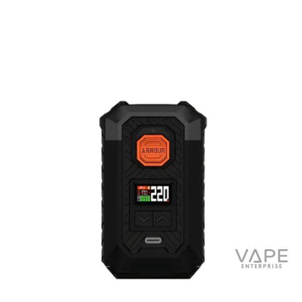 Black Armour Max Mod vape device with digital display showing 220 watt output