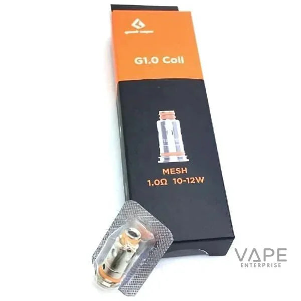 Geekvape Aegis Pod G1.0 mesh coil 1.0Ω 10-12W pack with one coil in blister pack on white background