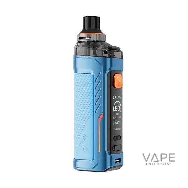Blue Pulse G vape kit with digital display and black mouthpiece, modern vaping device