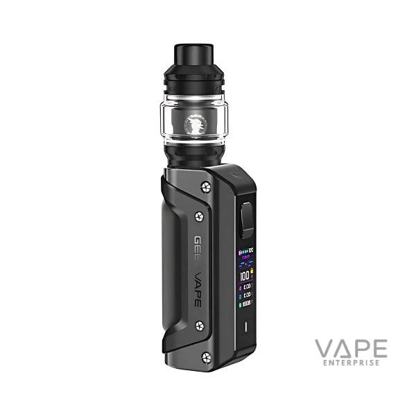 Black GeekVape Aegis Solo 3 vape kit with digital display and tank, isolated on white background