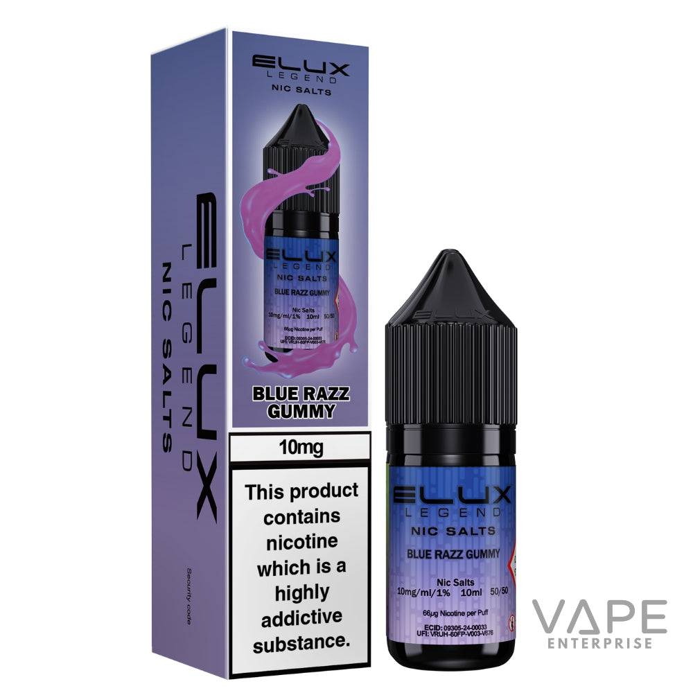Elux Legend Nic Salts
Blue Razz Gummy