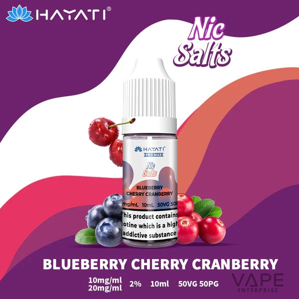 Hayati Pro Max Fresh Nic Salt
BlueberryCherryCherryCranberry