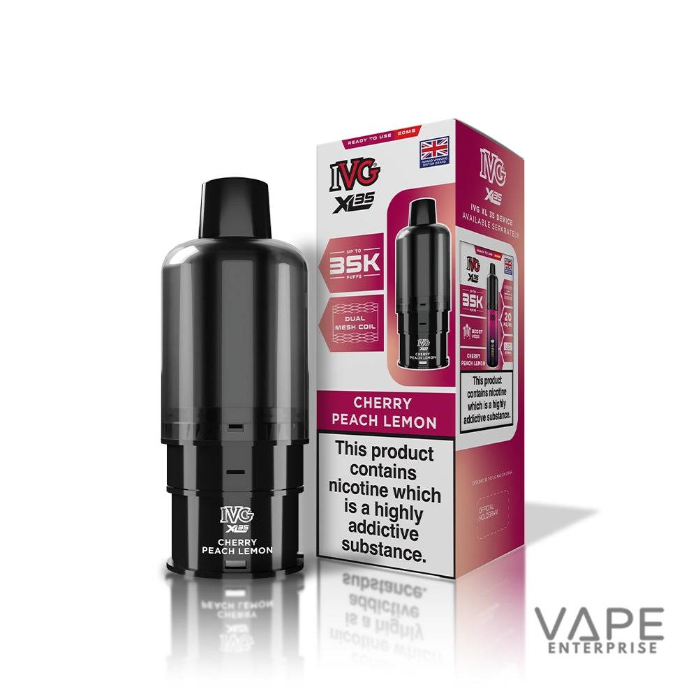IVG vape device and packaging on a white background
CherryPeachLemon