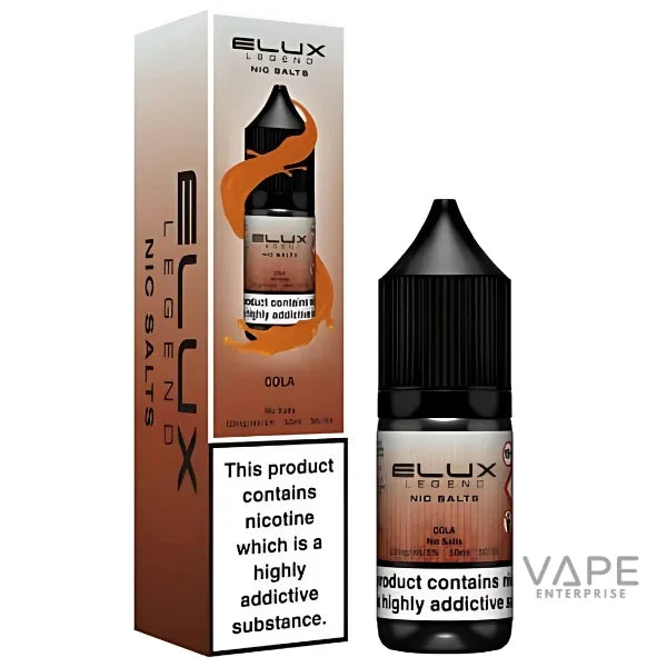 Elux Legend Nic Salt e-liquid in Cola flavor, 10ml bottle with packaging, for refillable vape kits