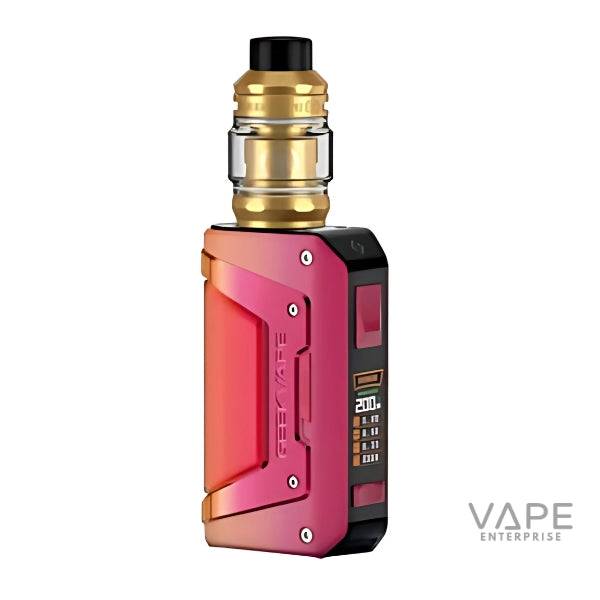 Geekvape Aegis Legend 2 vape kit in pink gold with gold tank and digital screen