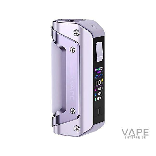 Purple GeekVape Aegis Solo 3 vape mod with digital display and ergonomic design