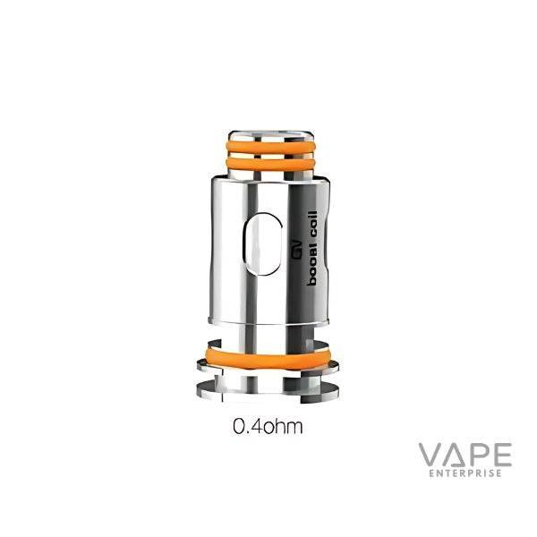 Geekvape Aegis Boost 0.40 ohm replacement coil with orange O-rings on white background