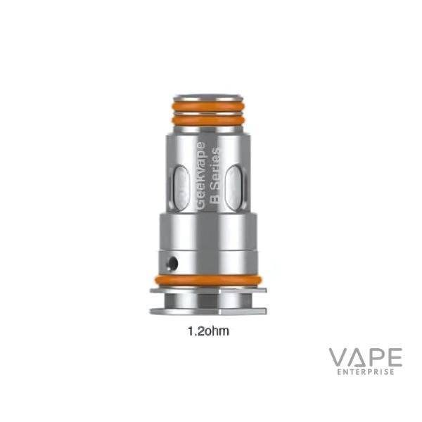 Geekvape Aegis Boost 1.2 ohm replacement coil with orange seals on white background