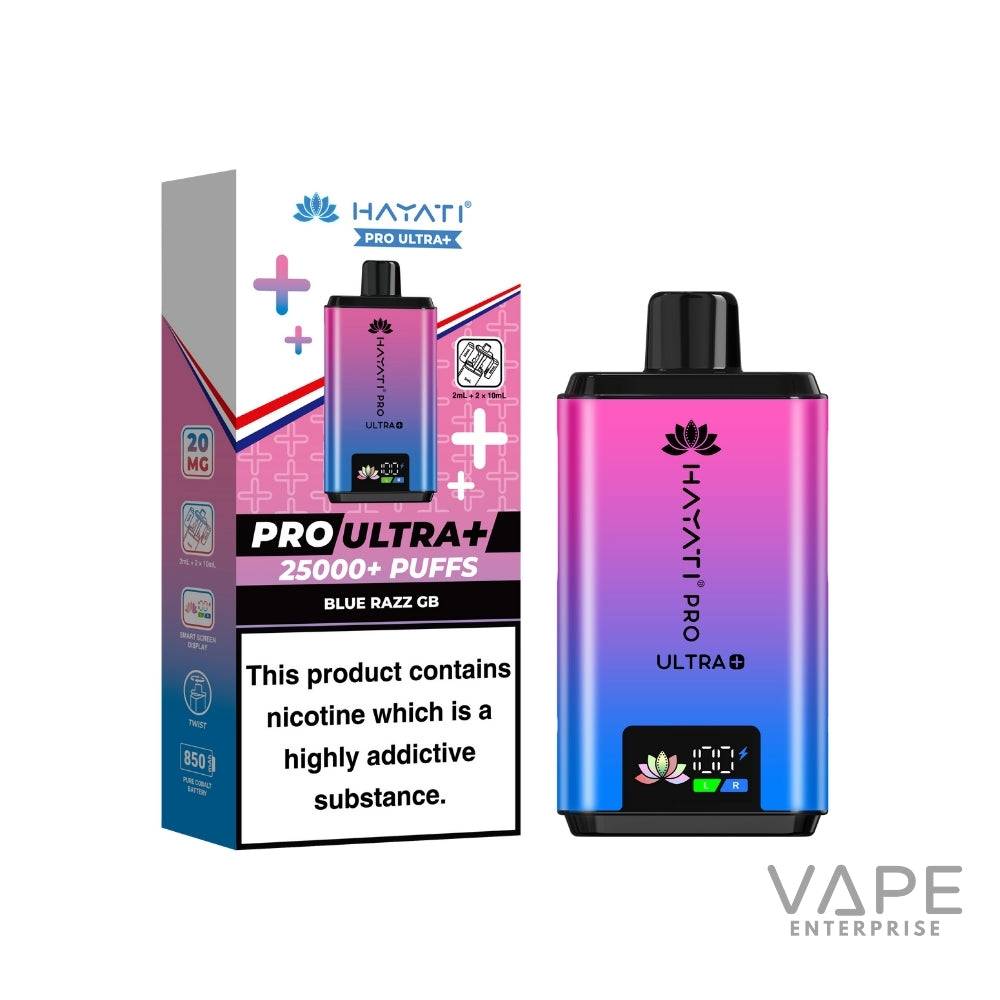 Hayati Pro Ultra Plus 25000 puffs vape kit Blue Razz GB flavour 20mg