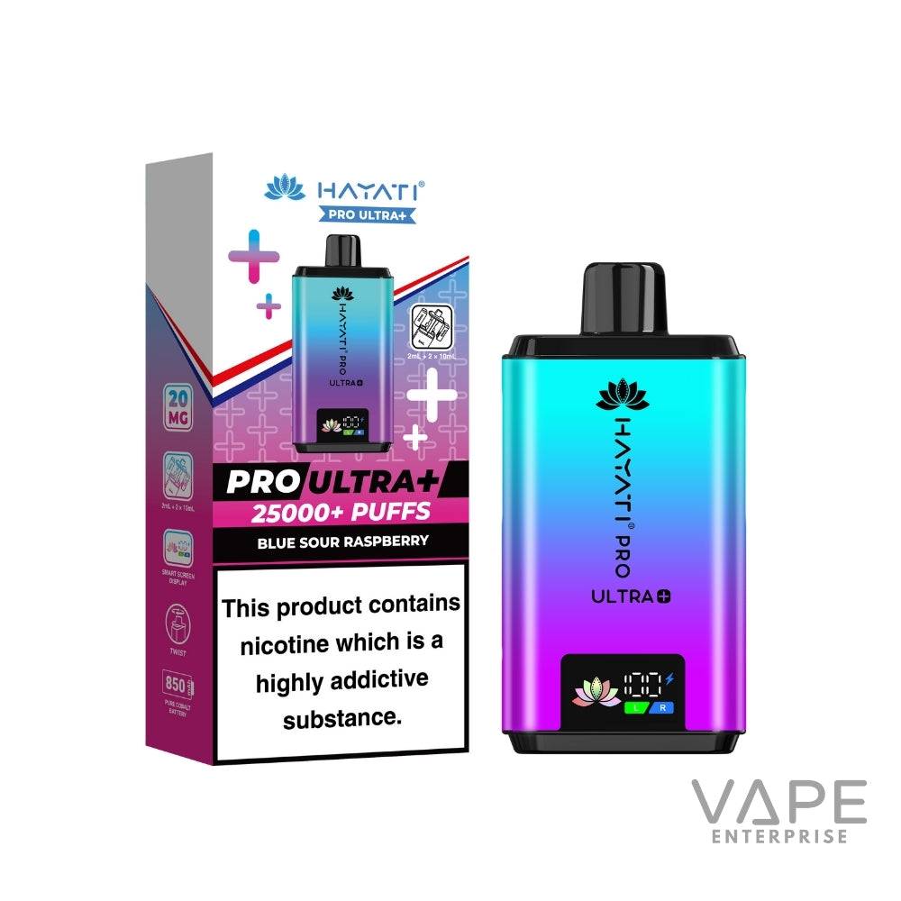 Hayati Pro Ultra Plus 25000 puffs vape kit Blue Sour Raspberry flavour 20mg