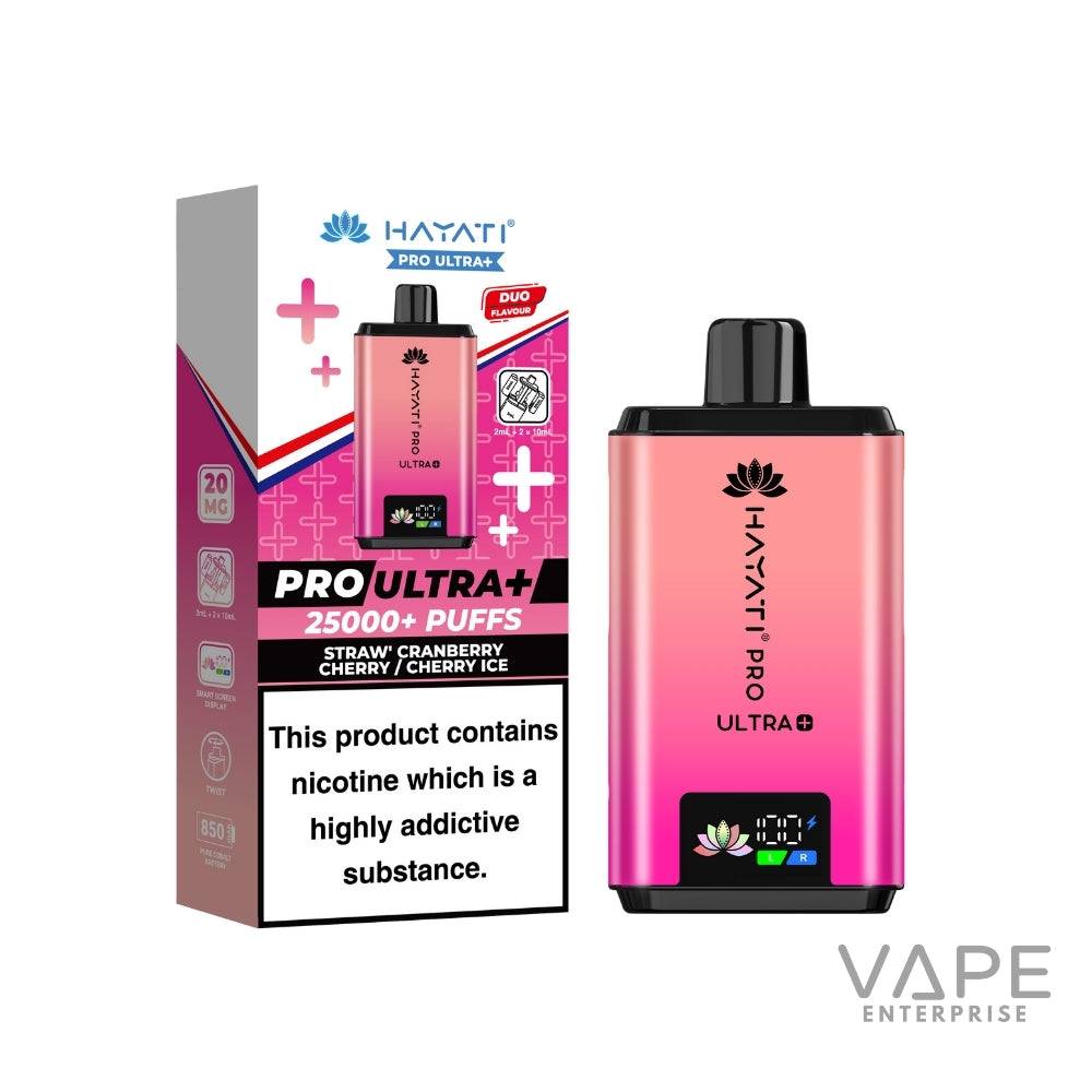 Hayati Pro Ultra Plus 25000 Puffs
Straw Cranberry Cherry Cherry Ice
