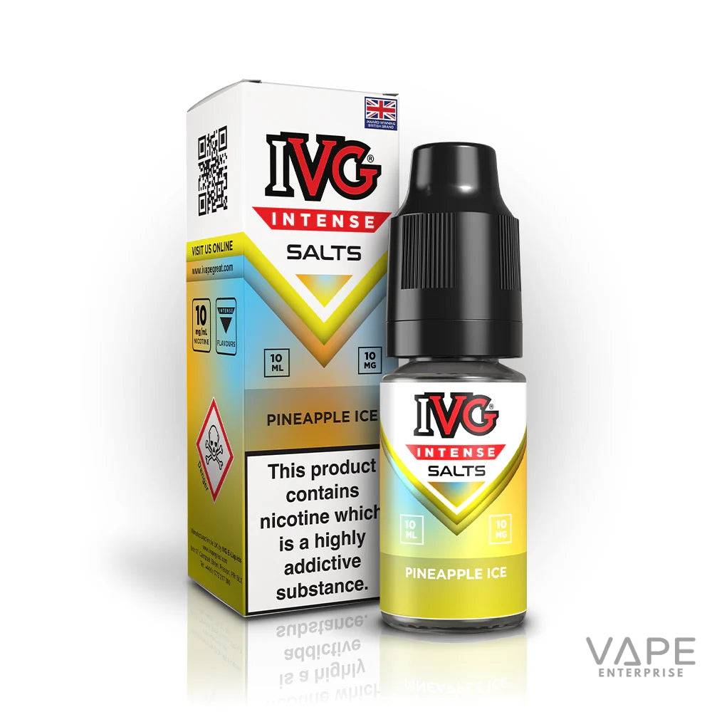 IVG Intense Salts Pineapple Ice nicotine salt vape liquid 10ml bottle with packaging