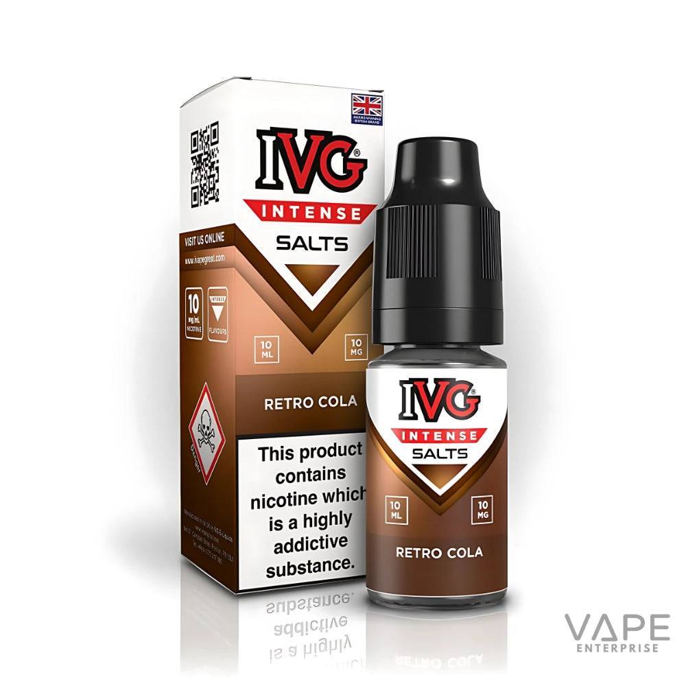 IVG Intense Salts Retro Cola nicotine salt vape e-liquid 10ml bottle with packaging