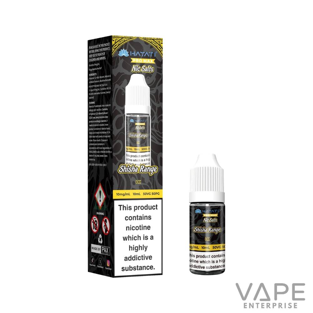 Hayati Pro Max Nic Salts Shisha Range LK 10ml nicotine vape juice bottle and box