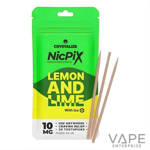 NicPix Lemon and Lime nicotine-infused toothpicks with ice flavor, pack of 20 toothpicks