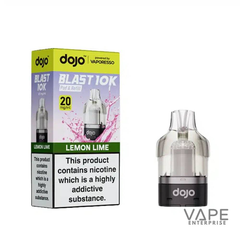 Dojo Blast 10K Lemon Lime vape pod and refill 20 mg/ml nicotine with packaging