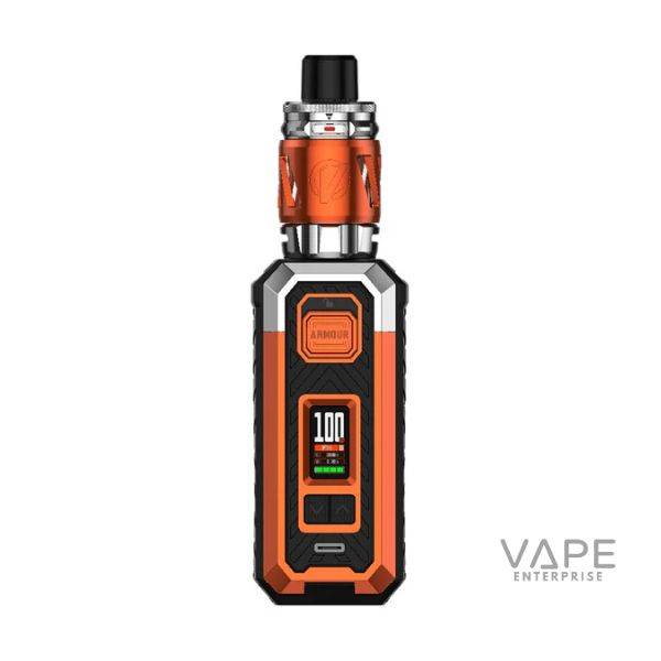 Orange Vaporesso Armour S Kit vape device with digital display and black drip tip