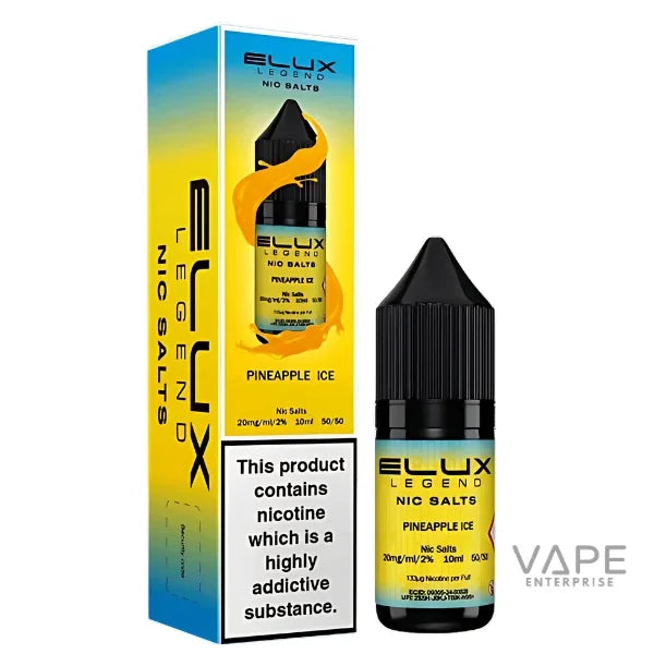 Elux Legend Pineapple Ice Nic Salts 10ml vape liquid with packaging, 20mg/ml nicotine strength