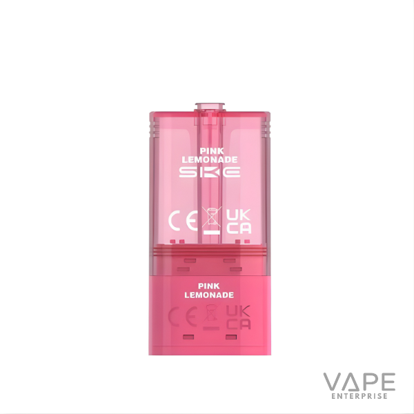 Pink Lemonade SKK vape cartridge with CE and UKCA certification marks, translucent pink design
