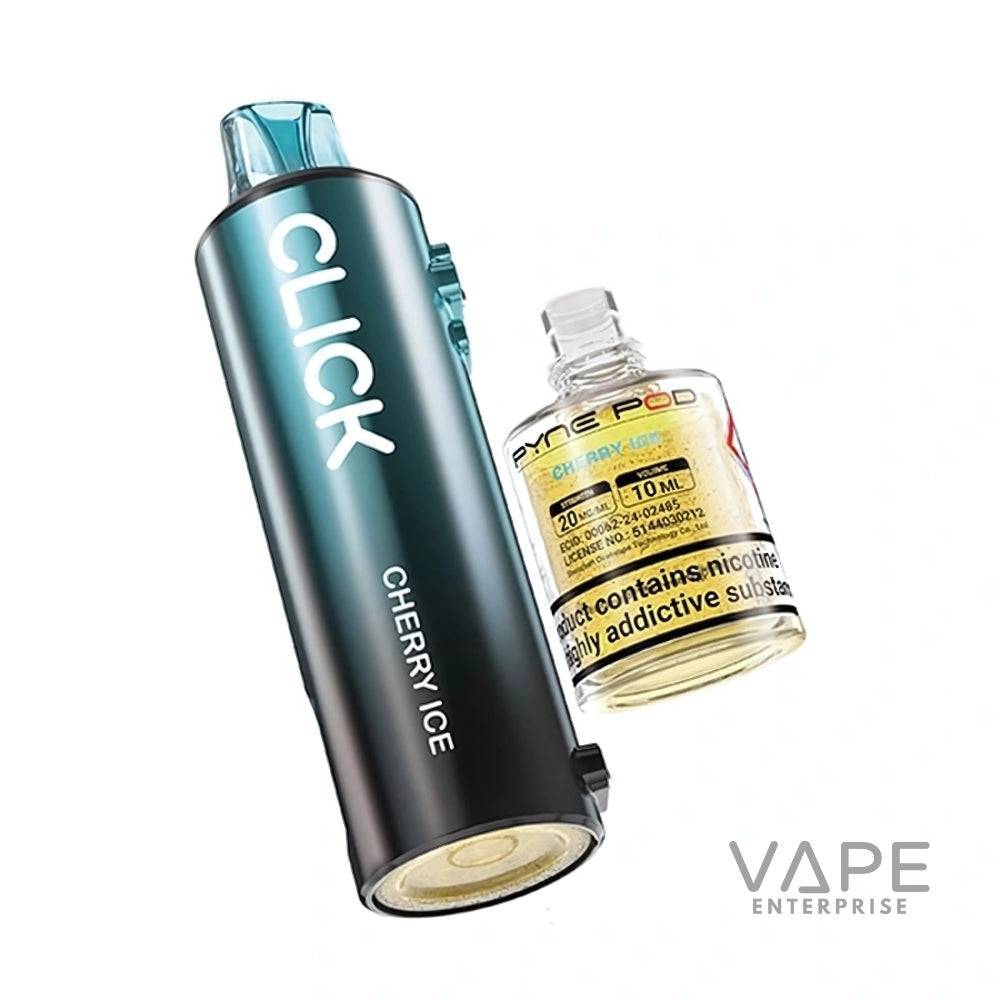 Pyne Pod Click prefilled vape pod Cherry Ice flavor with nicotine liquid bottle