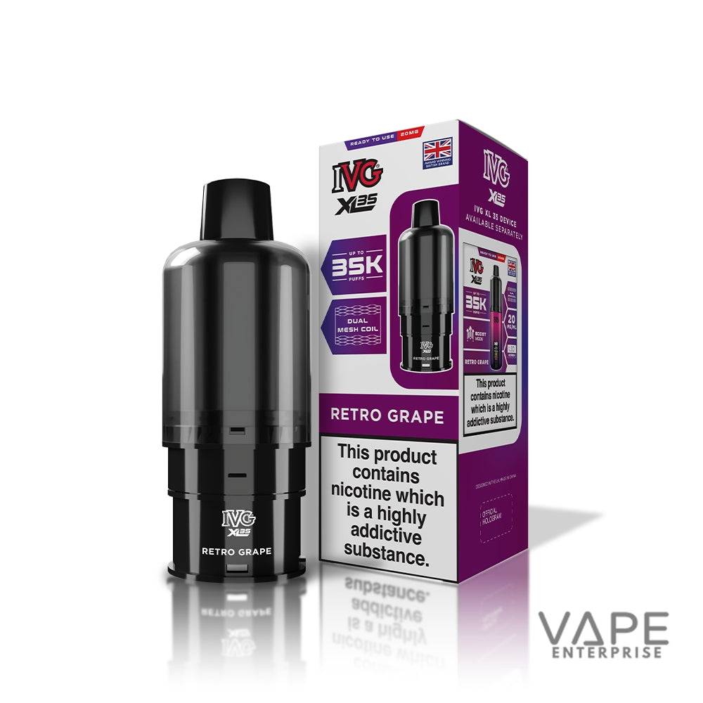 IVG vape device and packaging on a white background
RetroGrape