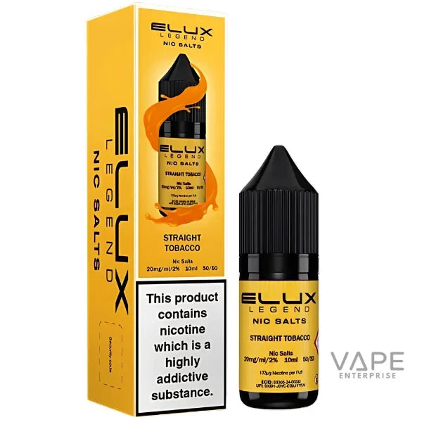 Elux Legend Nic Salts Straight Tobacco vape liquid 10ml bottle with packaging, 20mg/ml nicotine