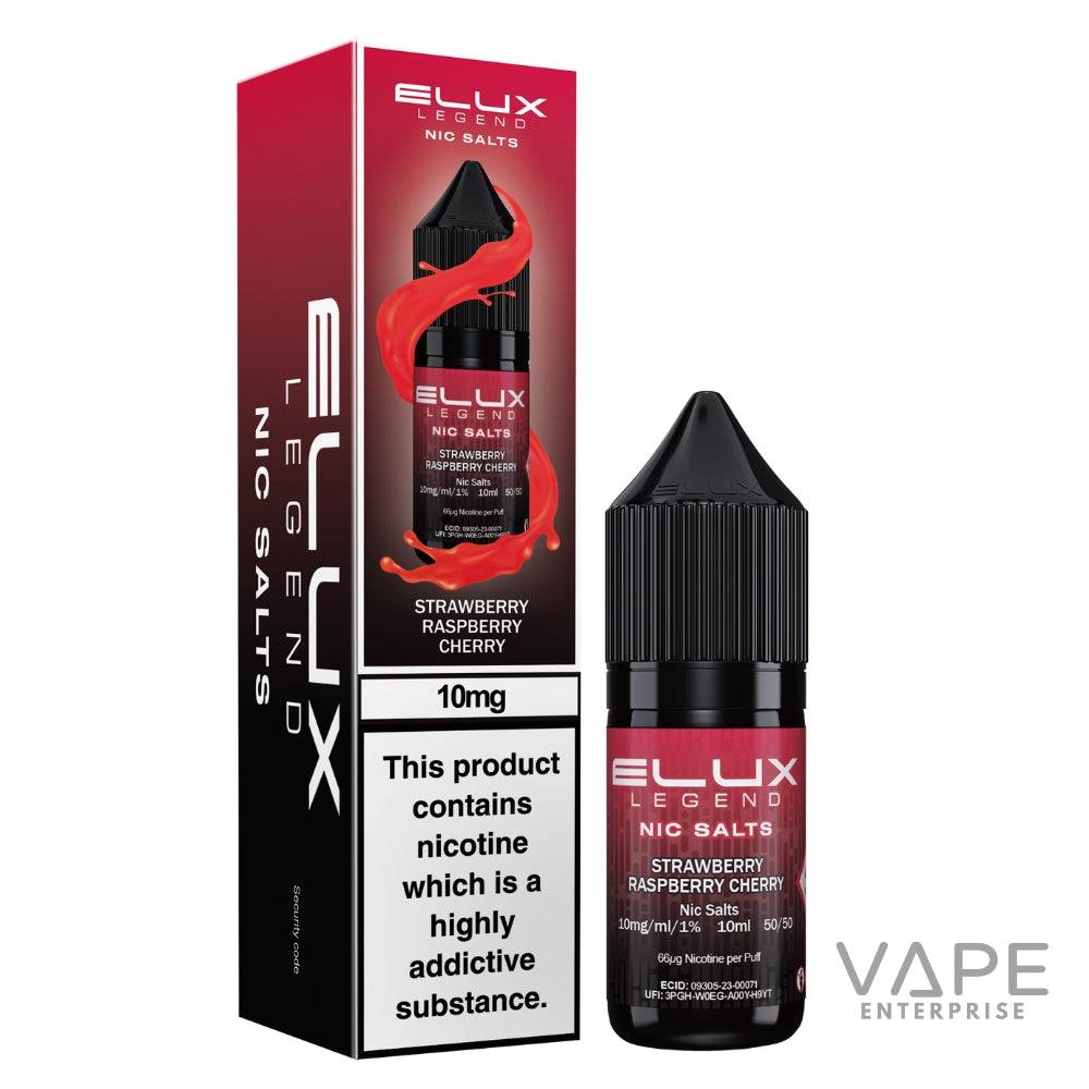 Elux Legend Nic Salts
Strawberry Raspberry Cherry background