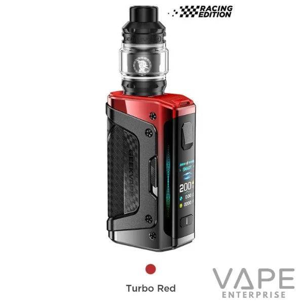 Turbo Red Racing Edition Geekvape vape mod with digital display and black tank