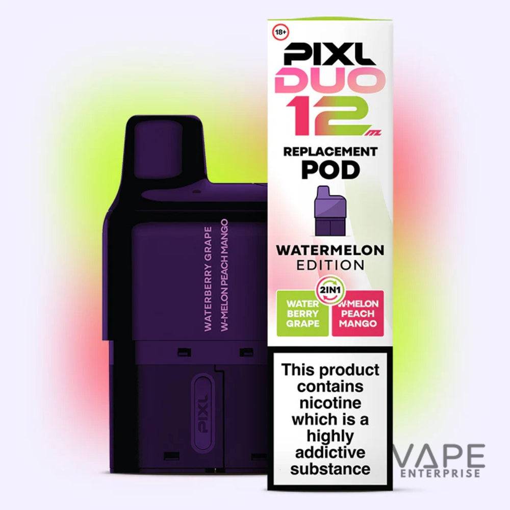PIXL DUO 12ml Watermelon Edition replacement pod with berry grape and melon peach mango flavors