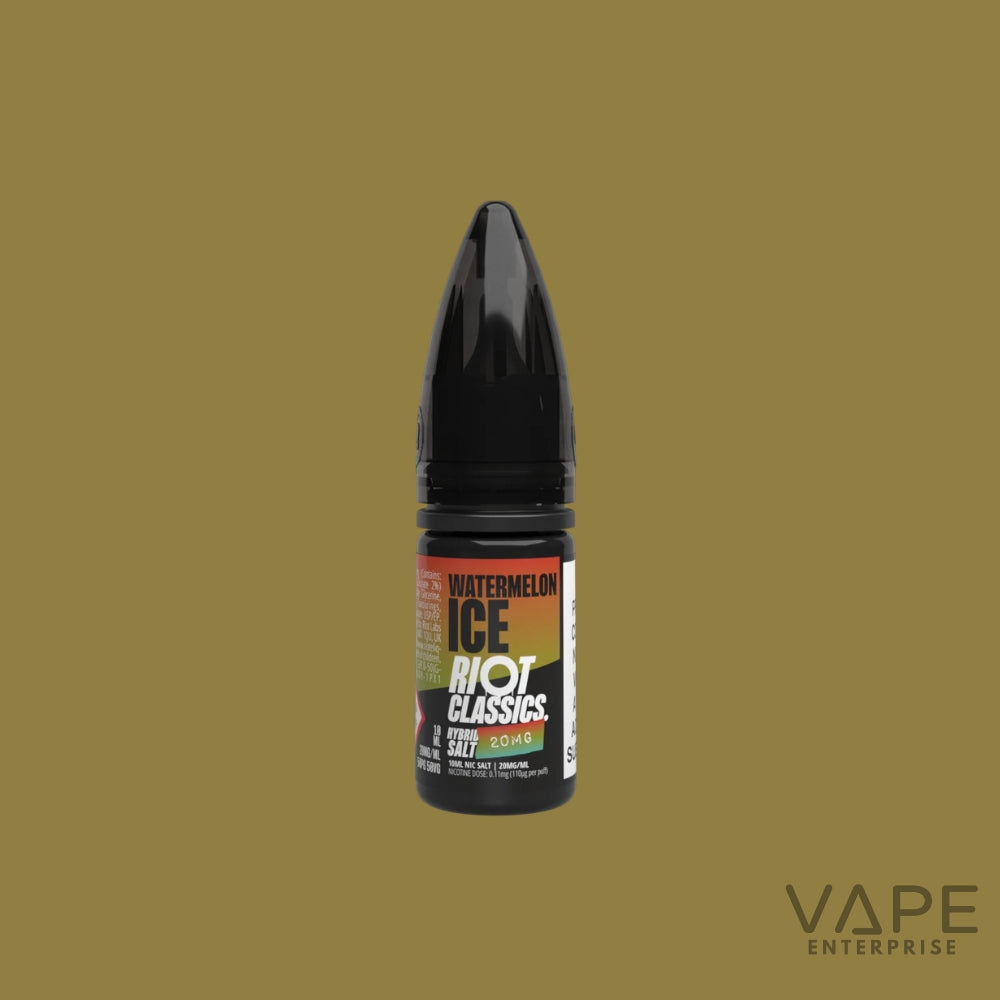 Vape juice bottle with label on a beige background