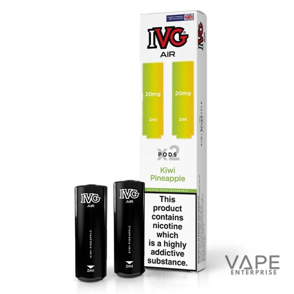 IVG Air Kiwi Pineapple vape pods 2ml 20mg nicotine with warning label