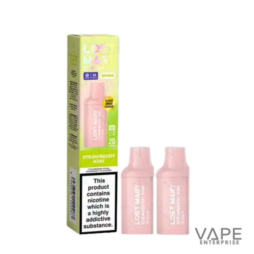 Lost Mary Strawberry Mint vape device and packaging on a white background
