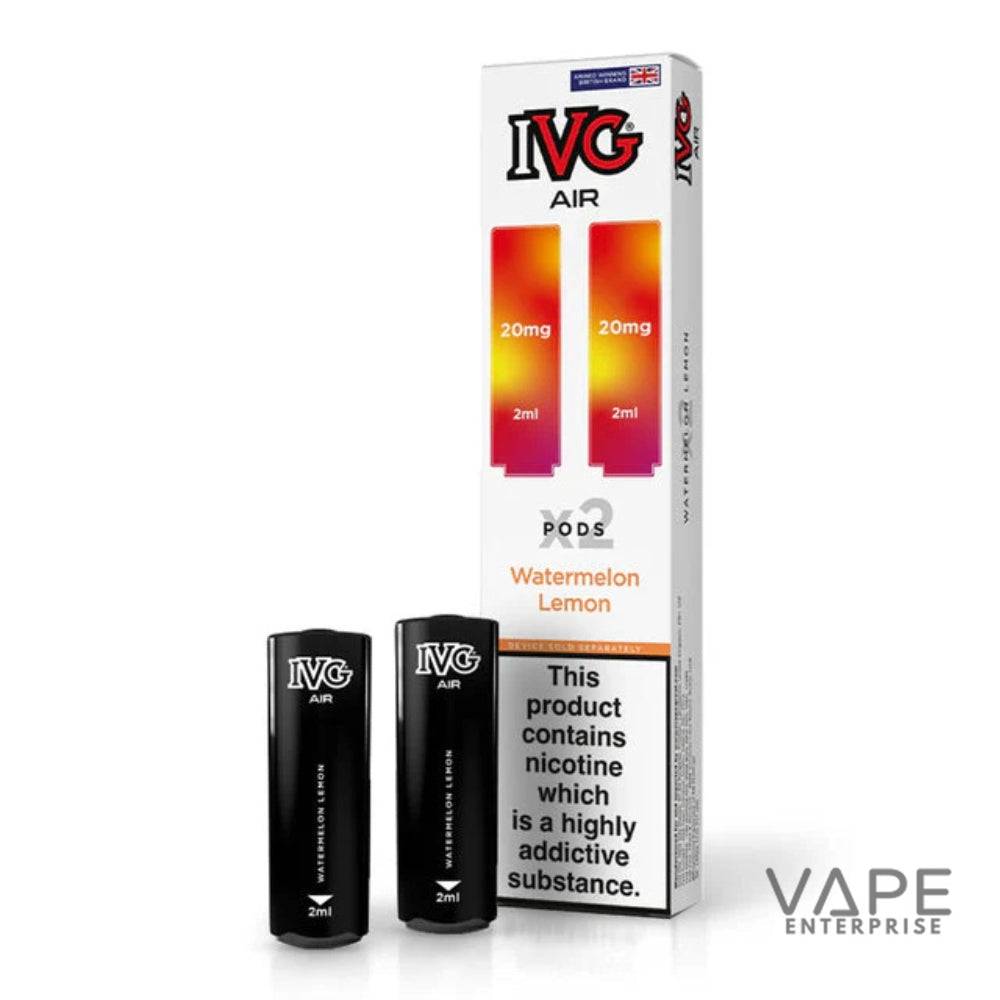 IVG Air Watermelon Lemon 20mg nicotine vape pods 2ml with warning label and packaging