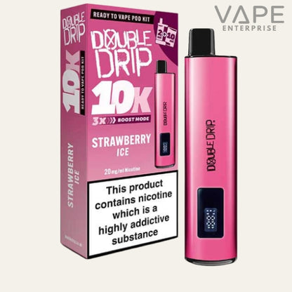 Pink Double Drip vape and packaging on a white background
Strawberryice