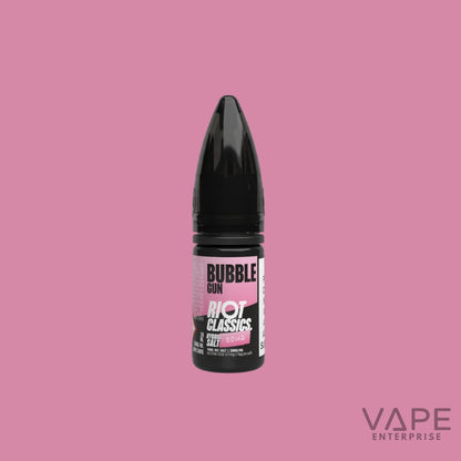 Vape device with 'Bubble Gum' flavor on a pink background