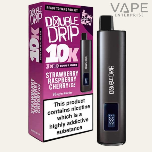 Double Drip 10K vape pod kit 
strawberryraspberrycherryice