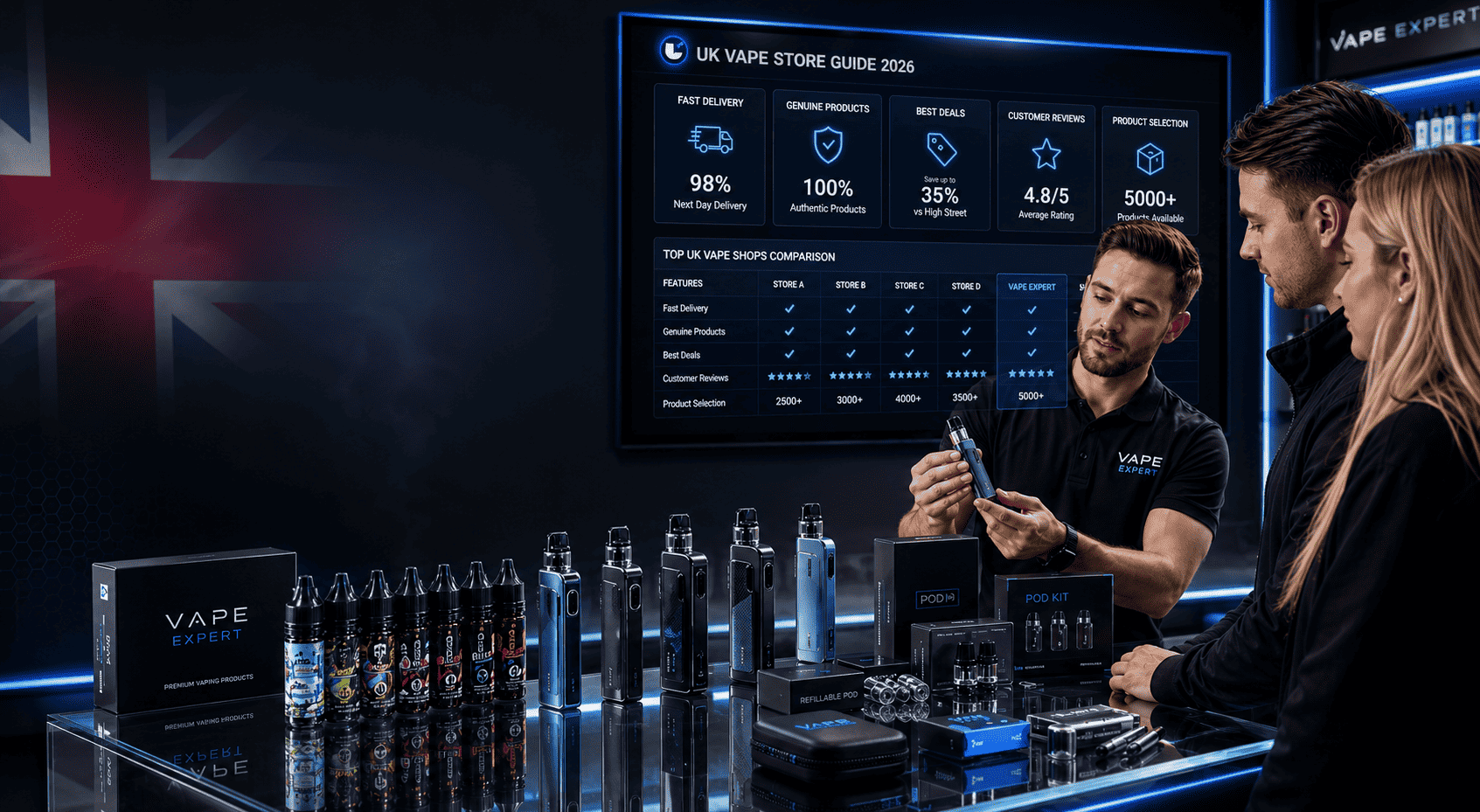 Best Vape Shop UK Online (2026): Complete Comparison of the UK’s Top Vape Stores, Fastest Delivery & Best Deals